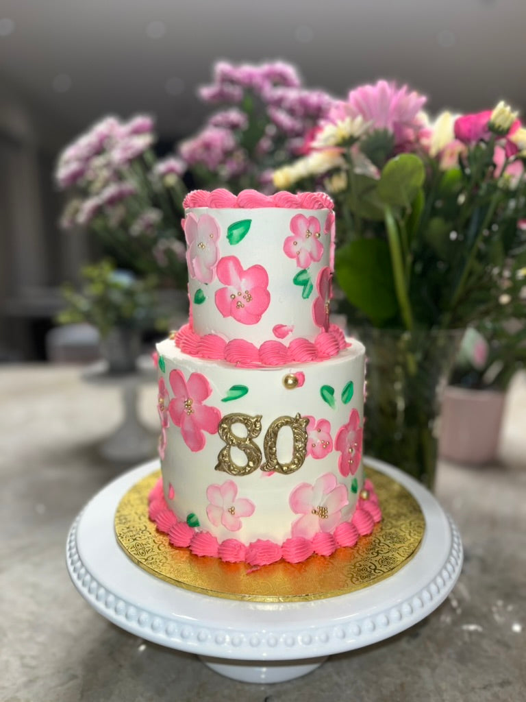 Painted Florals Cake