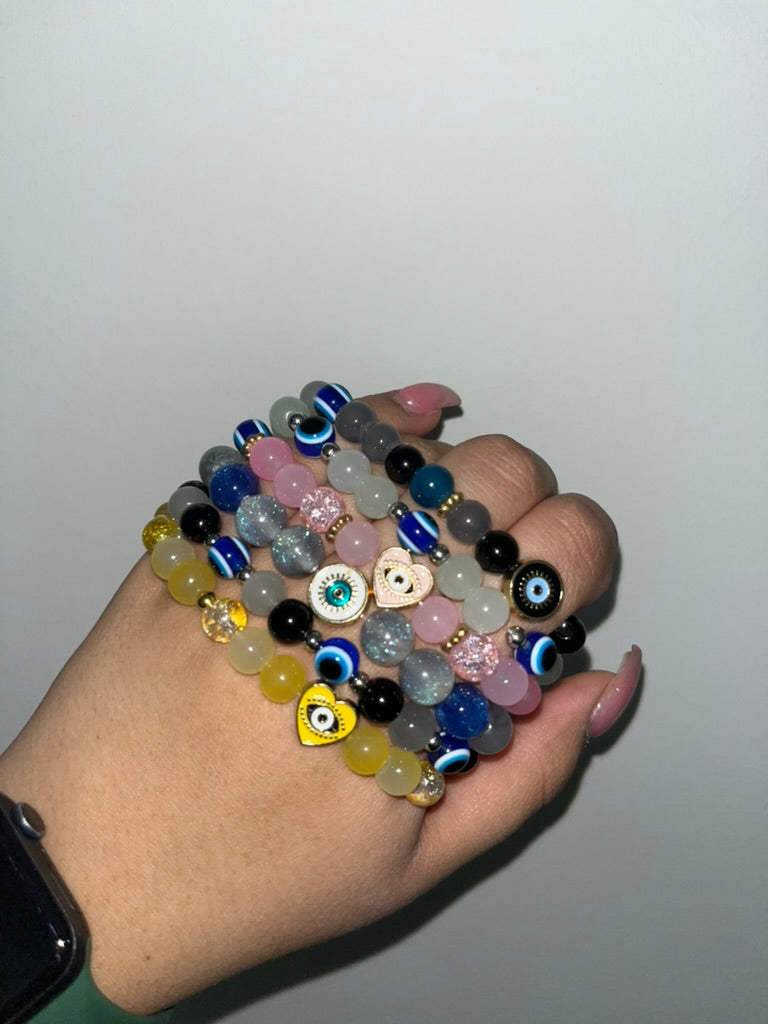 Evil Eye Crystal Bead Bracelets