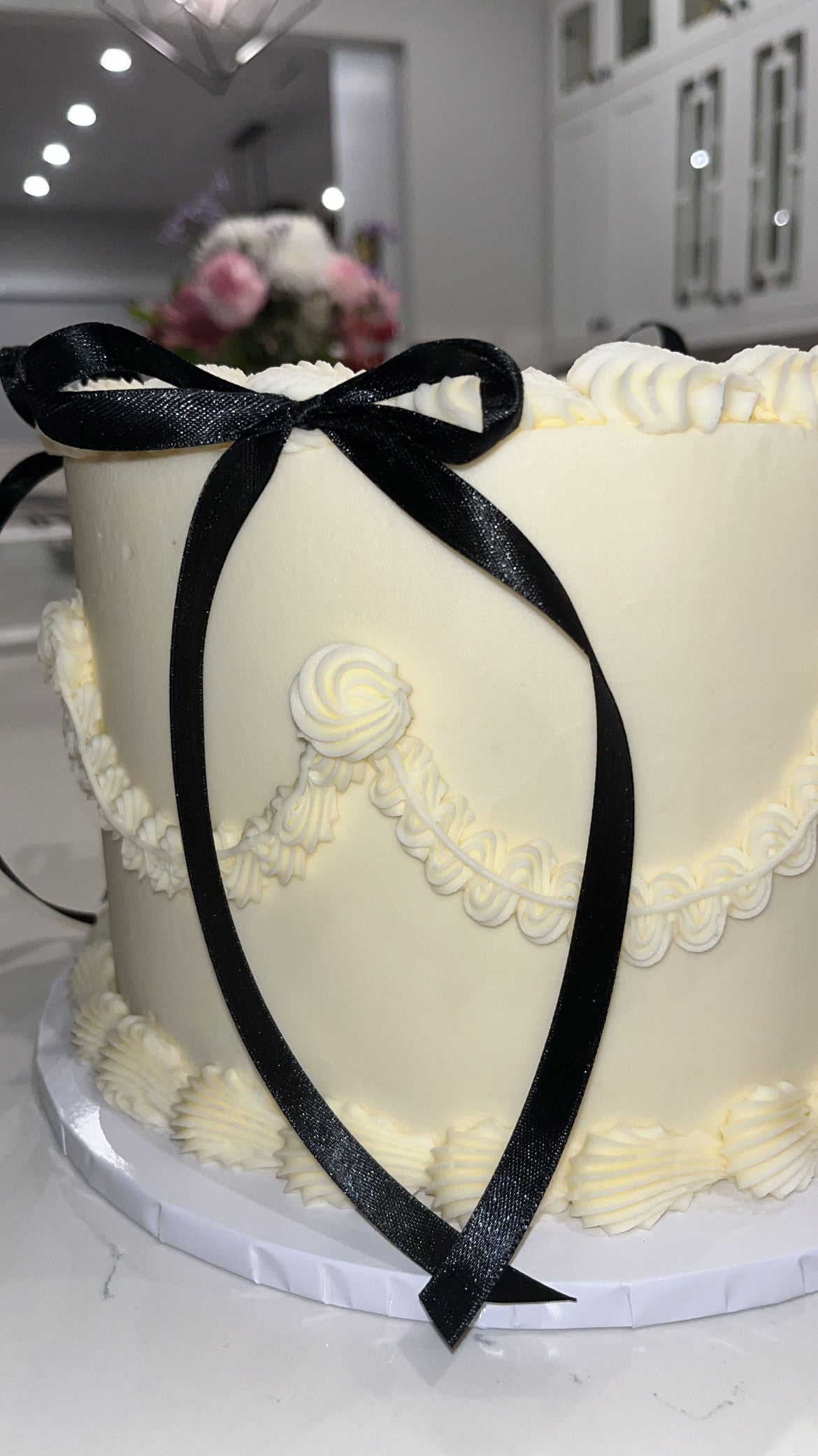 Bows & Buttercream Cake