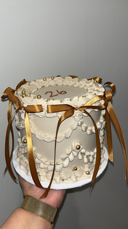 Bows & Buttercream Cake