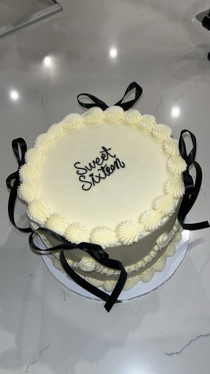 Bows & Buttercream Cake