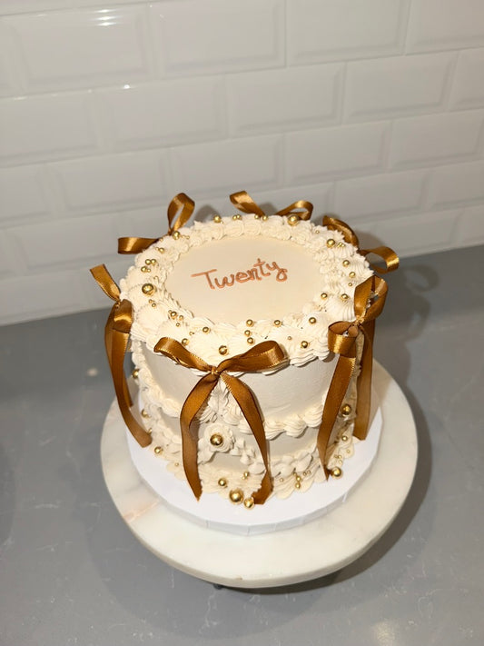 Bows & Buttercream Cake