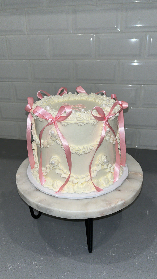 Bows & Buttercream Cake