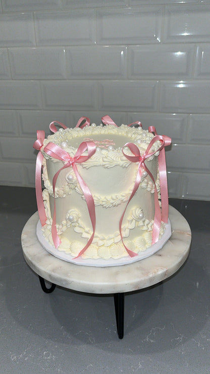 Bows & Buttercream Cake