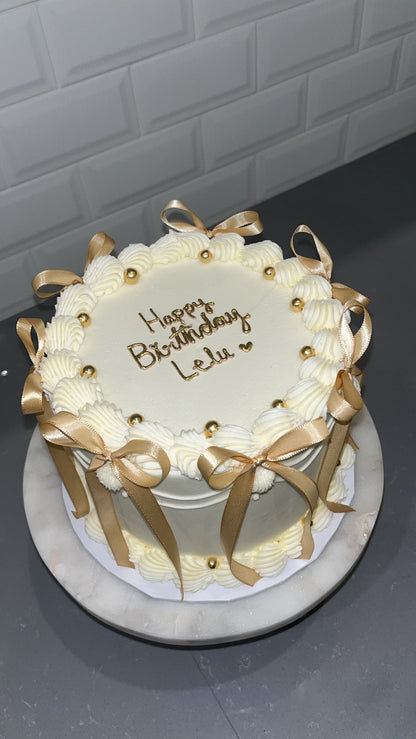 Bows & Buttercream Cake