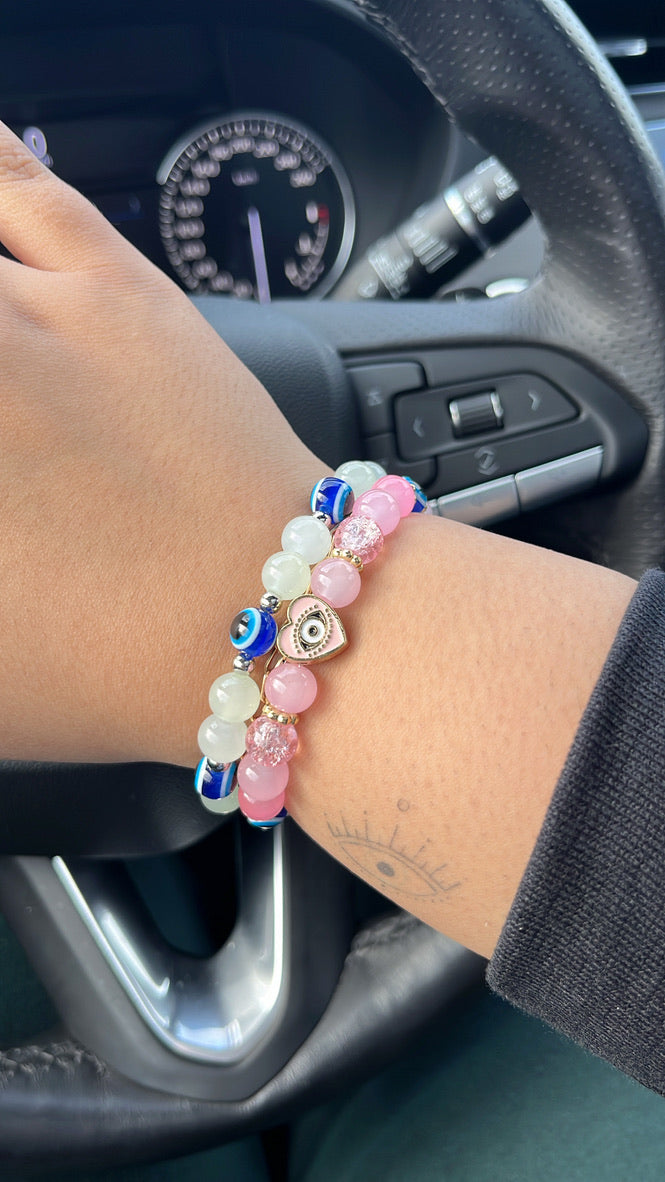 Evil Eye Crystal Bead Bracelets