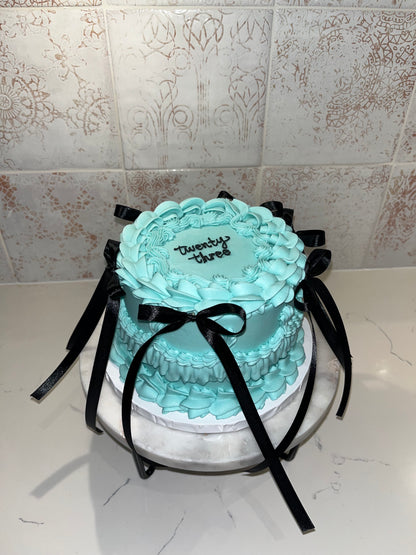 Bows & Buttercream Cake