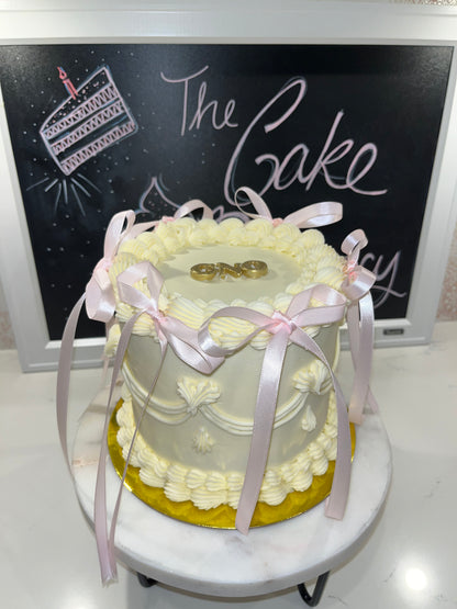 Bows & Buttercream Cake